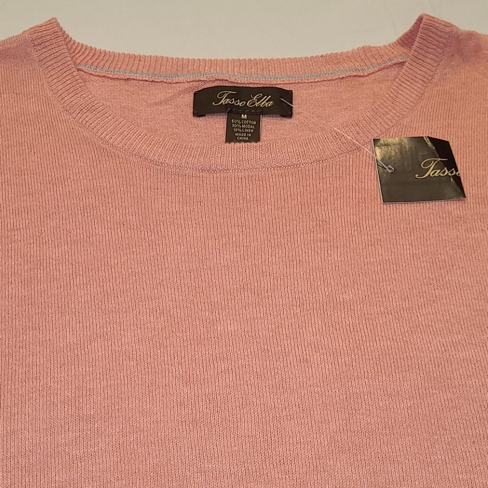 NEW Tasso Elba Crewneck Sweater Linen